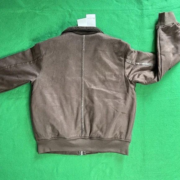 Robert Graham Vegan Faux Suede Dark Brown Full Zip Bomber Jacket RG-51 Men Small - Picture 11 of 11